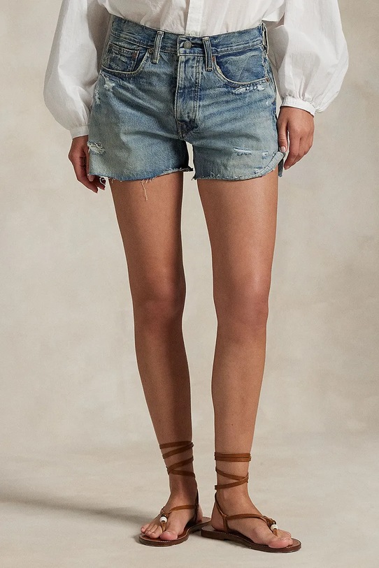 Bavlněné riflové kraťasy Polo Ralph Lauren modrá 211963529