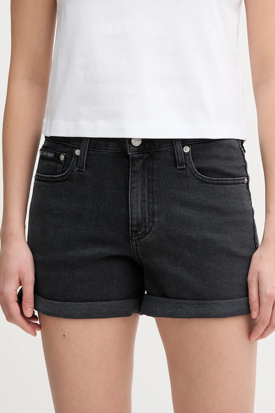 Τζιν σορτς Calvin Klein Jeans με ελαστάν μαύρο J20J225161