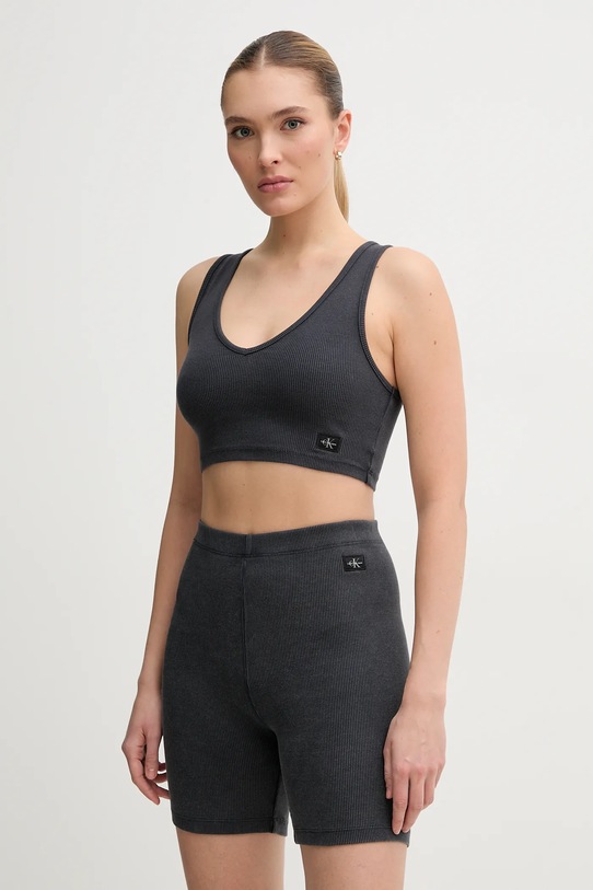 Къс панталон Calvin Klein Jeans сив J20J225217