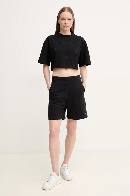 Bavlněné šortky Calvin Klein Jeans J20J225221 černá SS25