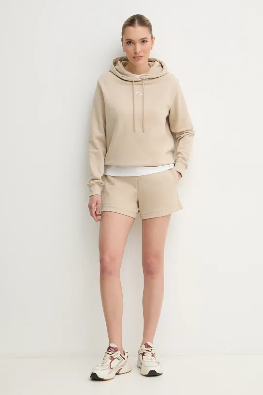 Βαμβακερό σορτς Calvin Klein Jeans J20J225525 μπεζ SS25