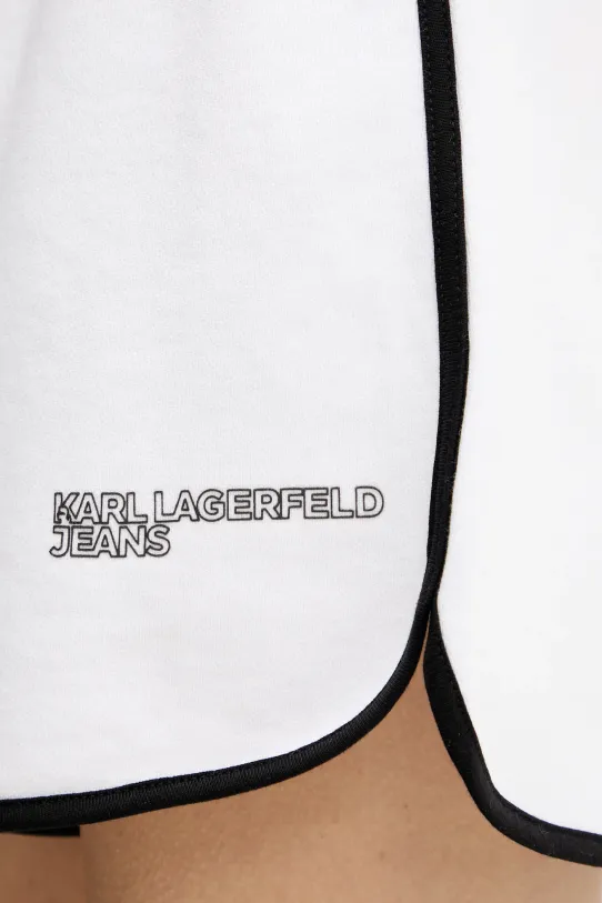 Βαμβακερό σορτσάκι Karl Lagerfeld Jeans λευκό A2W10095