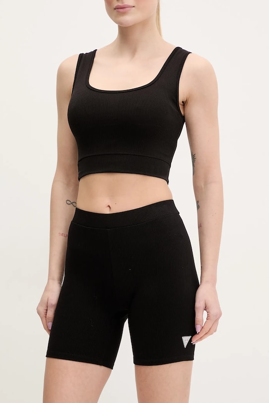 Guess pantaloni scurti CROCUS tricotaj negru V5GD12.KCRS2