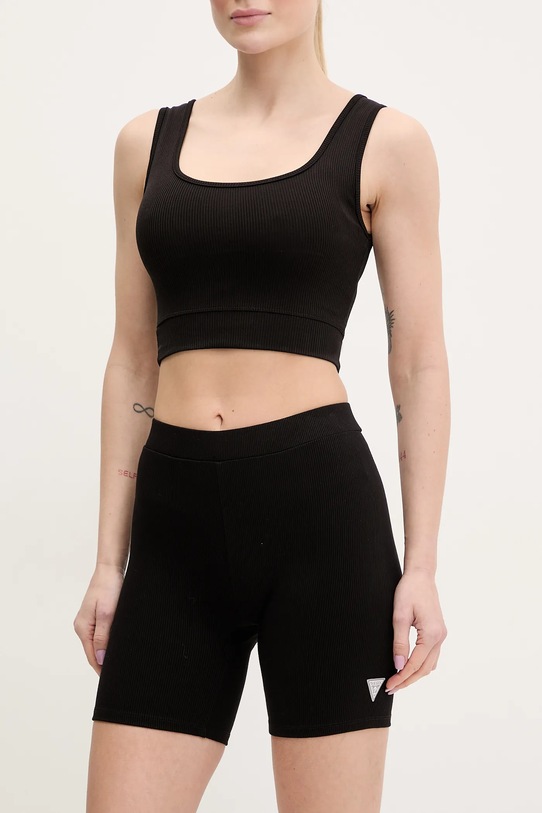 Šortky Guess CROCUS s elastanom čierna V5GD12.KCRS2