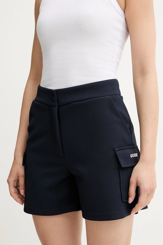 Σορτς Guess AMARYLLIS με ελαστάν σκούρο μπλε V5GD17.KCYF2