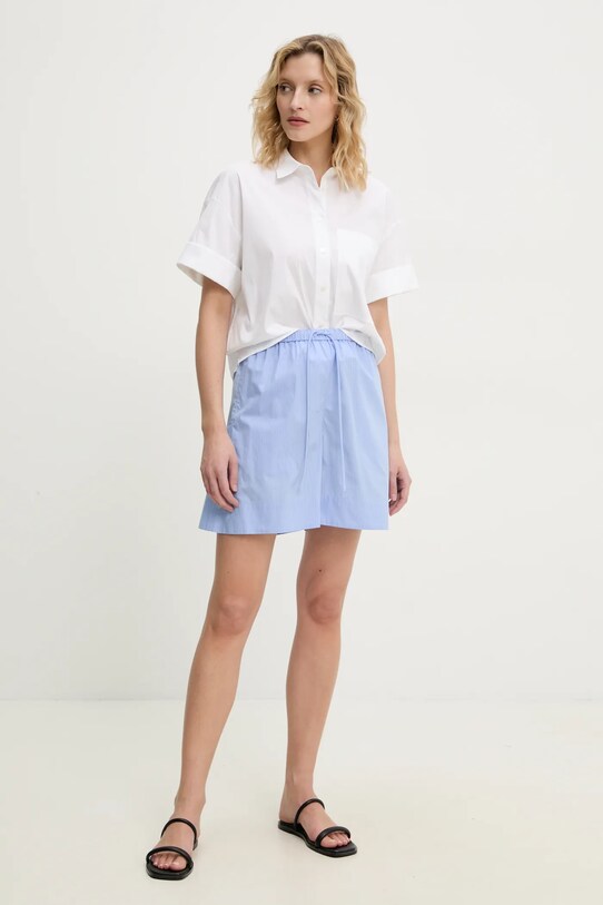 By Malene Birger pantaloni scurți din bumbac IFEION 103189 albastru SS25