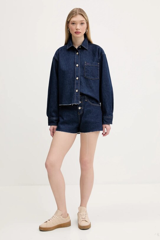 Rifľové krátke nohavice Tommy Jeans DW0DW20094 tmavomodrá SS25