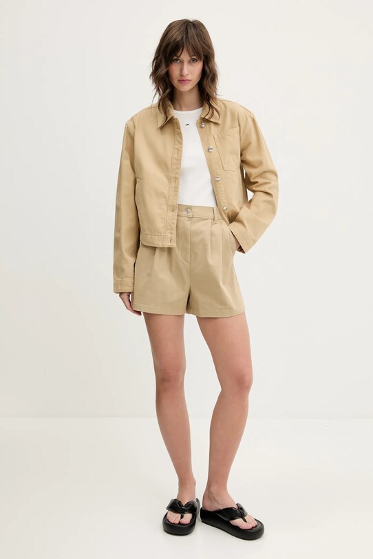 Къс панталон Tommy Jeans DW0DW21643 бежов SS25