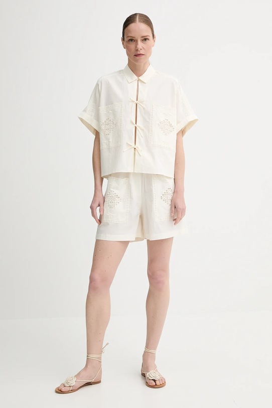 Sessun pamut rövidnadrág 25206002 bézs SS25