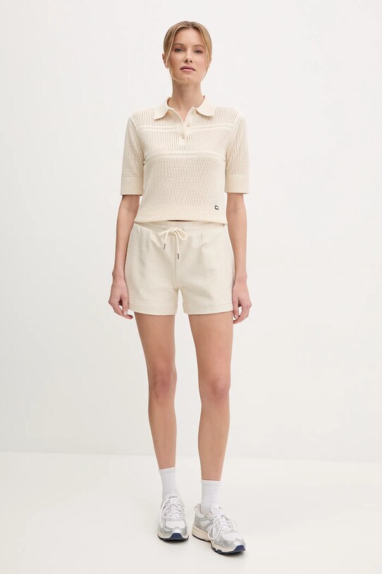 Puma pantaloni scurti din bumbac 629782 bej SS25