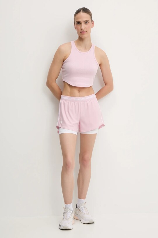 Under Armour pantaloni scurți de antrenament Tech Play 1389895 roz SS25