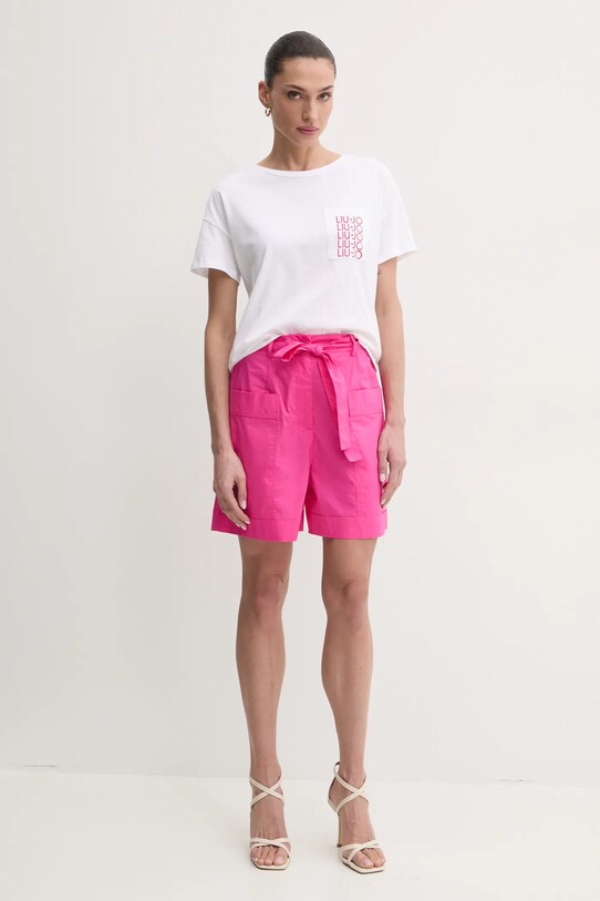 Liu Jo pantaloni scurți din bumbac WA5175.T4853 roz SS25
