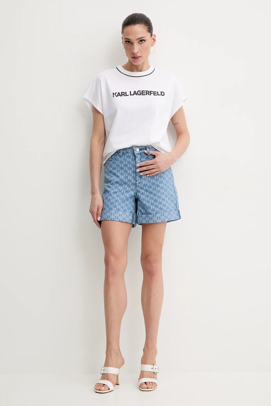 Karl Lagerfeld pamut farmer rövidnadrág A2W10111 kék SS25
