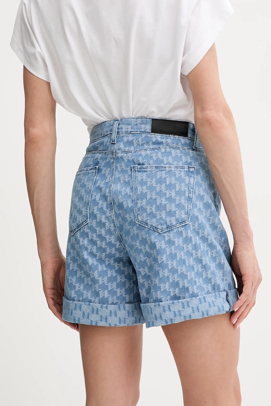 Ruházat Karl Lagerfeld pamut farmer rövidnadrág A2W10111 kék