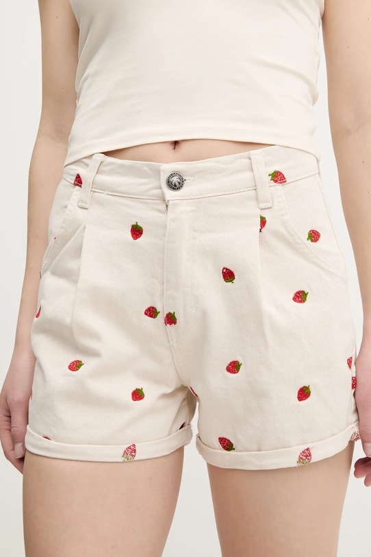 Traper kratke hlače Kaotiko natpis bež AQ022.01.K002