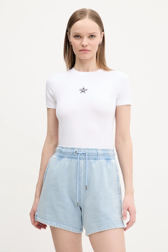 Guess Jeans pantaloni scurti din bumbac albastru W5GD0N.KCTJ1