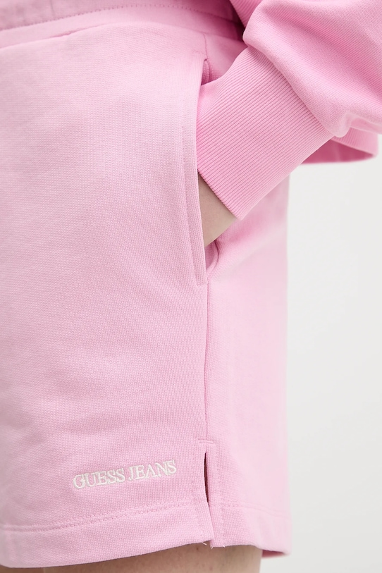 Bombažne kratke hlače Guess Jeans roza W5GD0O.K68I4