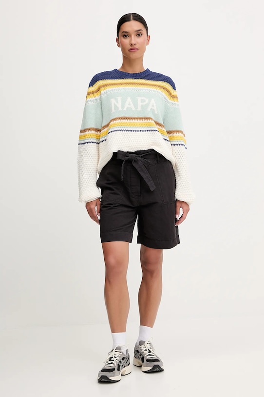 Napapijri pantaloni scurți din in N-Nice NP0A4IEX9411 negru SS25