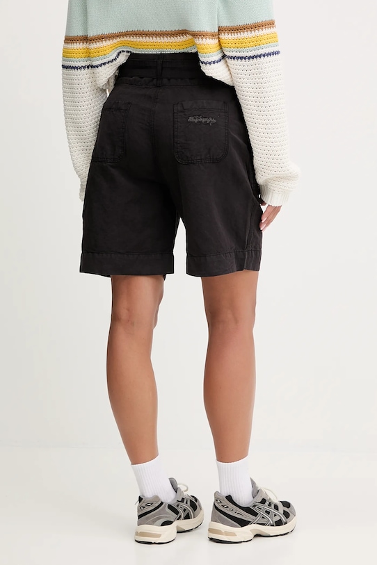 Îmbrăcăminte Napapijri pantaloni scurți din in N-Nice NP0A4IEX9411 negru