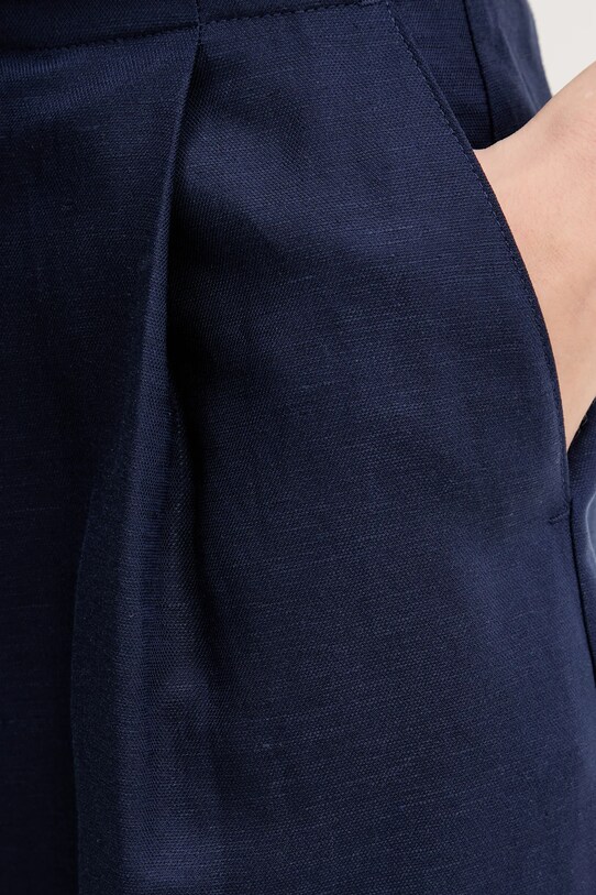 Λινό σορτς United Colors of Benetton σκούρο μπλε 45BVD9026