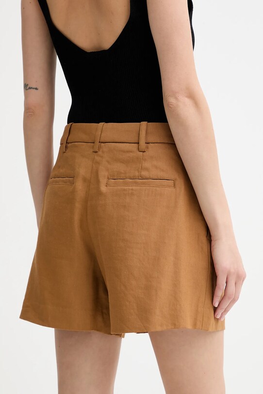 Îmbrăcăminte A.L.C. pantaloni scurți din in Charles 2PANT01158 maro