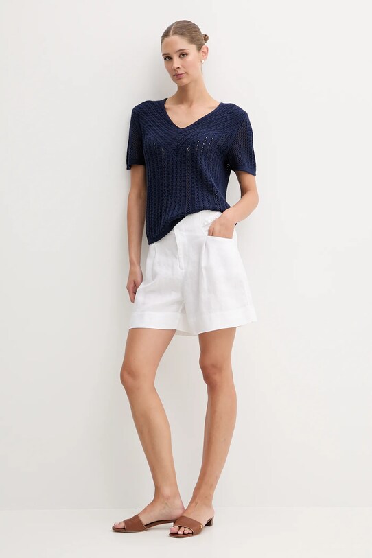 Pedro del Hierro szorty lniane 2459132 biały SS25