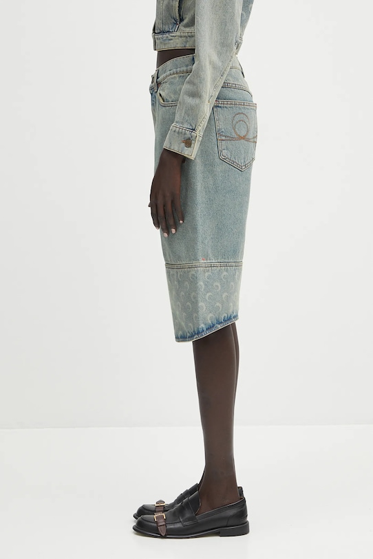 Marine Serre denim shorts Moon Laser Denim Skater USH004A.CDEN0003 blue SS25