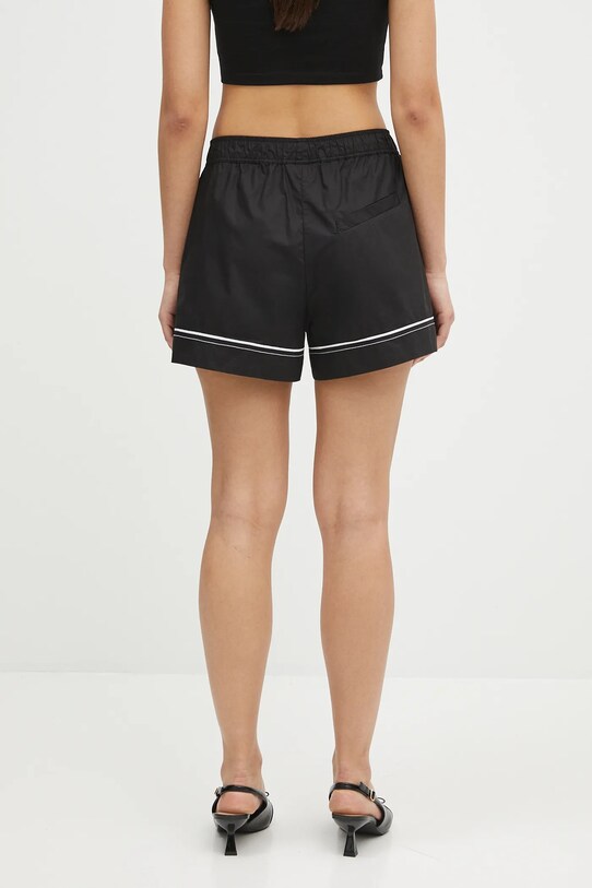 Ρούχα Βαμβακερό σορτσάκι GANNI Cotton Poplin Elasticated W0504 μαύρο