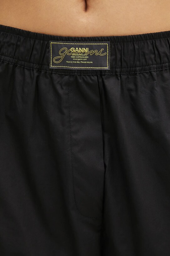 Bavlnené šortky GANNI Cotton Poplin Elasticated čierna W0504