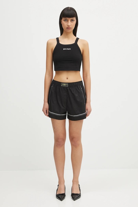 GANNI cotton shorts Cotton Poplin Elasticated W0504 black