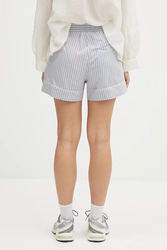 Abbigliamento GANNI pantaloncini Yarn Dyed Stripe Elasticated W0388 blu