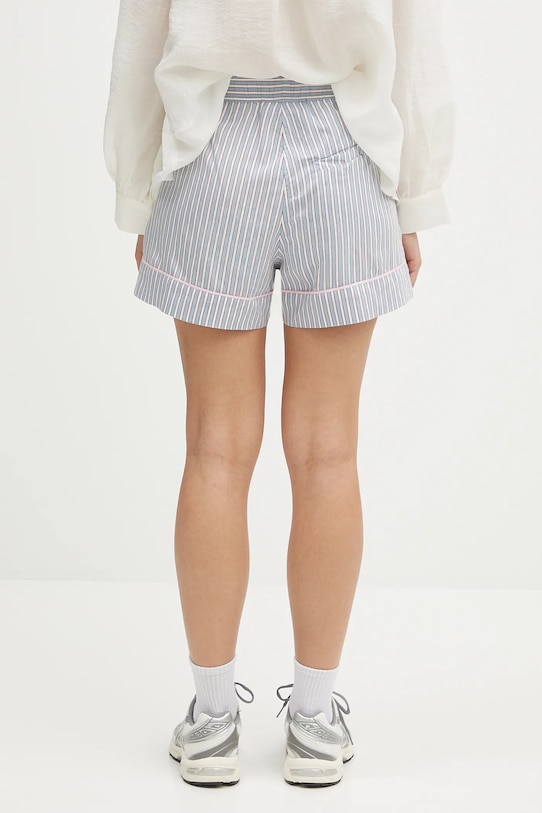 Clothing GANNI shorts Yarn Dyed Stripe Elasticated W0388 blue
