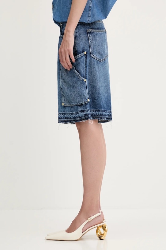 Дънков къс панталон GANNI Light Denim J1702 тъмносин SS25