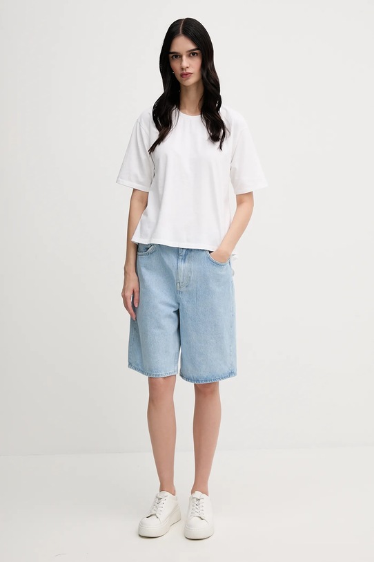 Sisley pantaloni scurți jeans 4W9KL901L albastru SS25