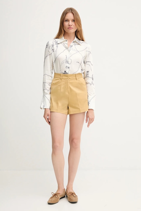 Sisley pantaloni scurți 4ED4L901N galben SS25