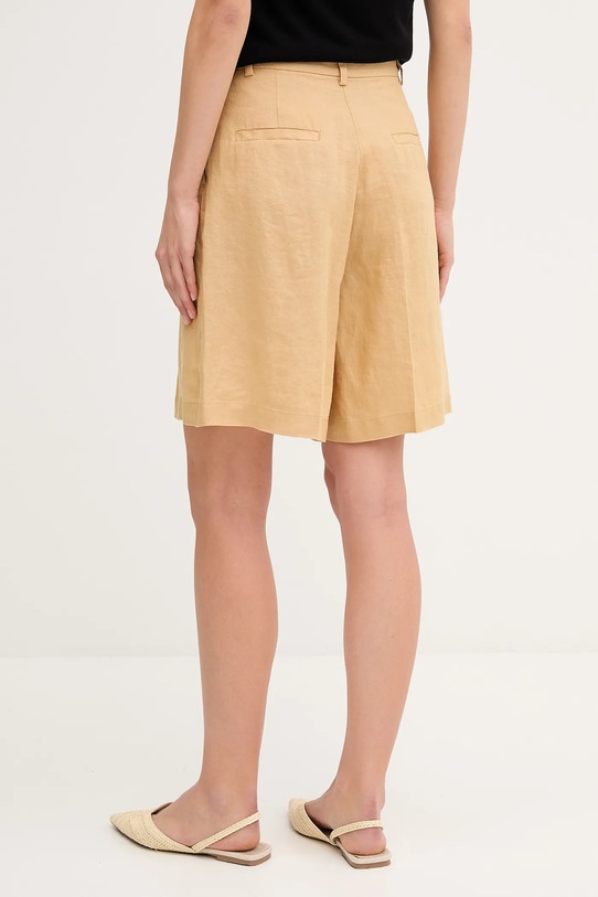 Îmbrăcăminte Sisley pantaloni scurți din in 4AGHL901K verde