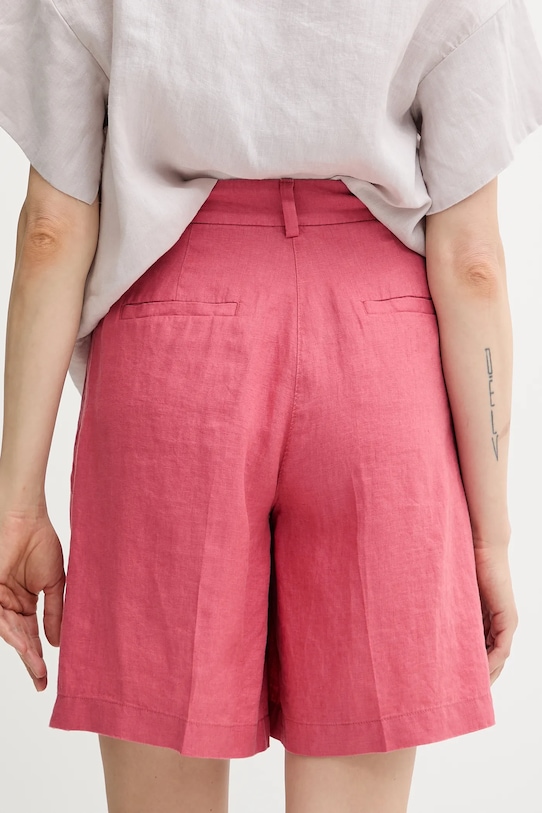 Îmbrăcăminte Sisley pantaloni scurți din in 4AGHL901K roz
