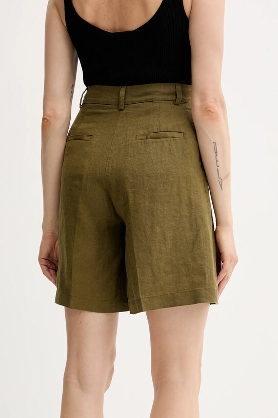 Одяг Лляні шорти Sisley 4AGHL901K зелений