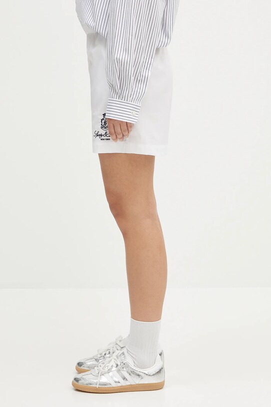 Sporty & Rich szorty bawełniane Vendome Poplin SH012606205WH01 biały SS25