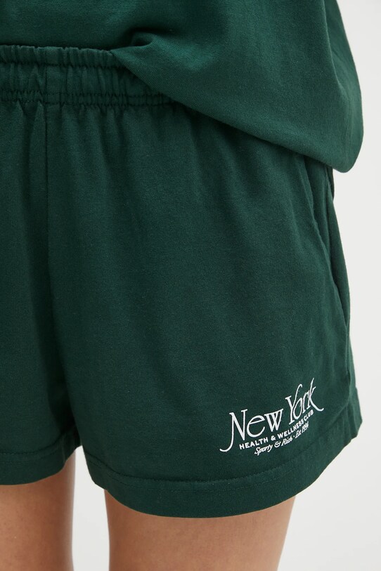Памучен къс панталон Sporty & Rich Ny 94 Disco Short зелен SH037606034GR10