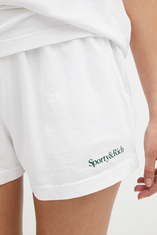 Sporty & Rich cotton shorts Serif Logo Disco Short white SH037606300WH01