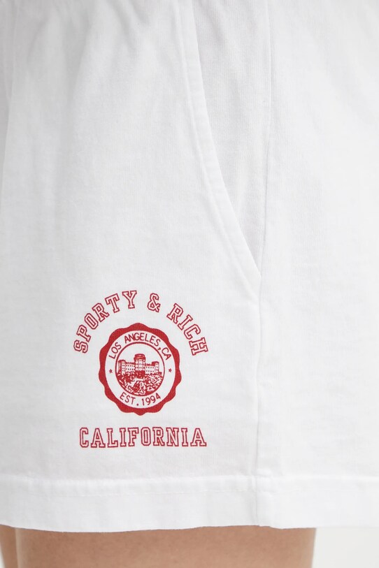 Sporty & Rich szorty bawełniane California Emblem Disco Short biały SH037606508WH01