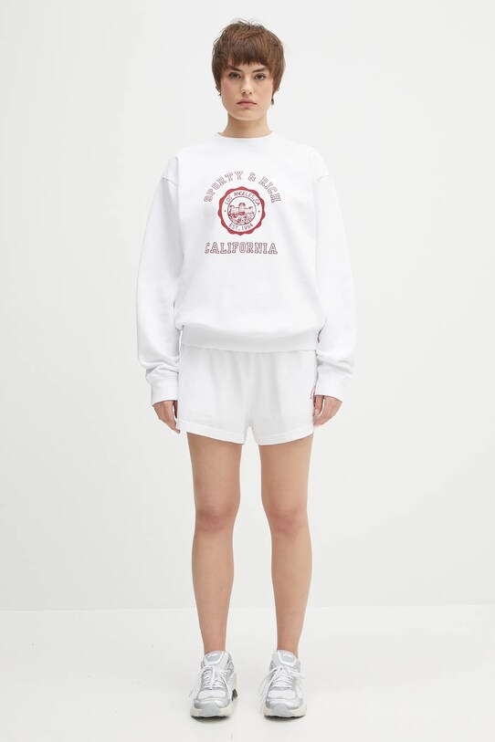 Хлопковые шорты Sporty & Rich California Emblem Disco Short SH037606508WH01 белый