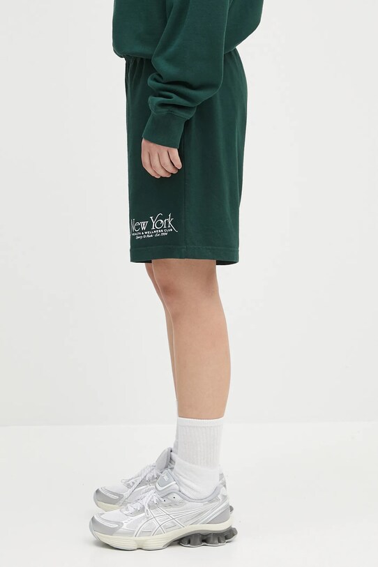 Sporty & Rich szorty bawełniane Ny 94 Gym Short SH039606034WH01 zielony SS25