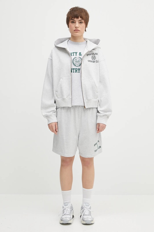 Σορτς Sporty & Rich Varsity Crest Gym Short SH039606218GY03 γκρί