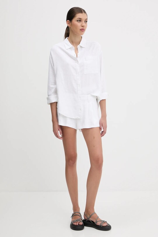Hollister Co. szorty lniane KI349.5124.100 biały SS25