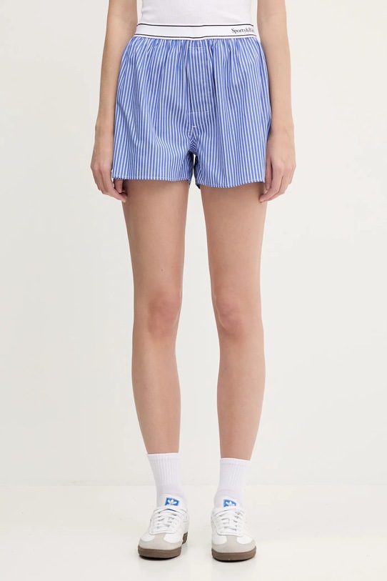 Хлопковые шорты Sporty & Rich Serif Logo узор голубой SH015612300ST02
