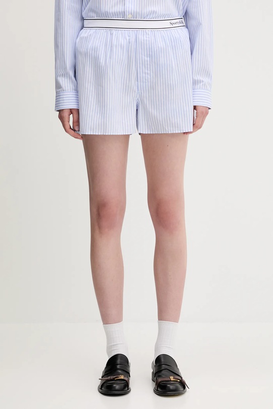 Хлопковые шорты Sporty & Rich Serif Logo узор голубой SH015612300ST08