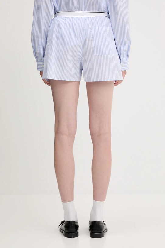 Clothing Sporty & Rich cotton shorts Serif Logo SH015612300ST08 blue