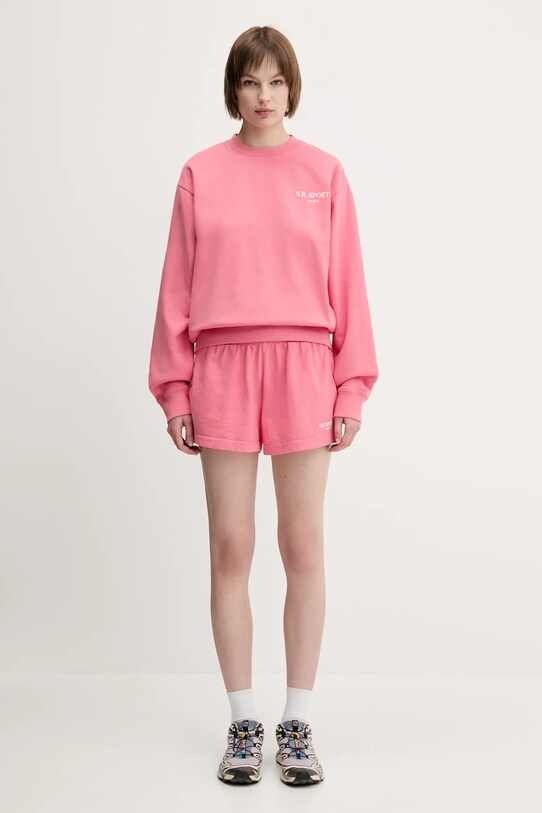 Sporty & Rich cotton shorts Sr Sport Disco SH037612304P139 pink